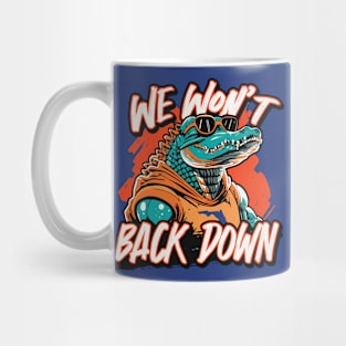 Retro We Won't Back Down // Blue and Orange Gator Gameday Mug